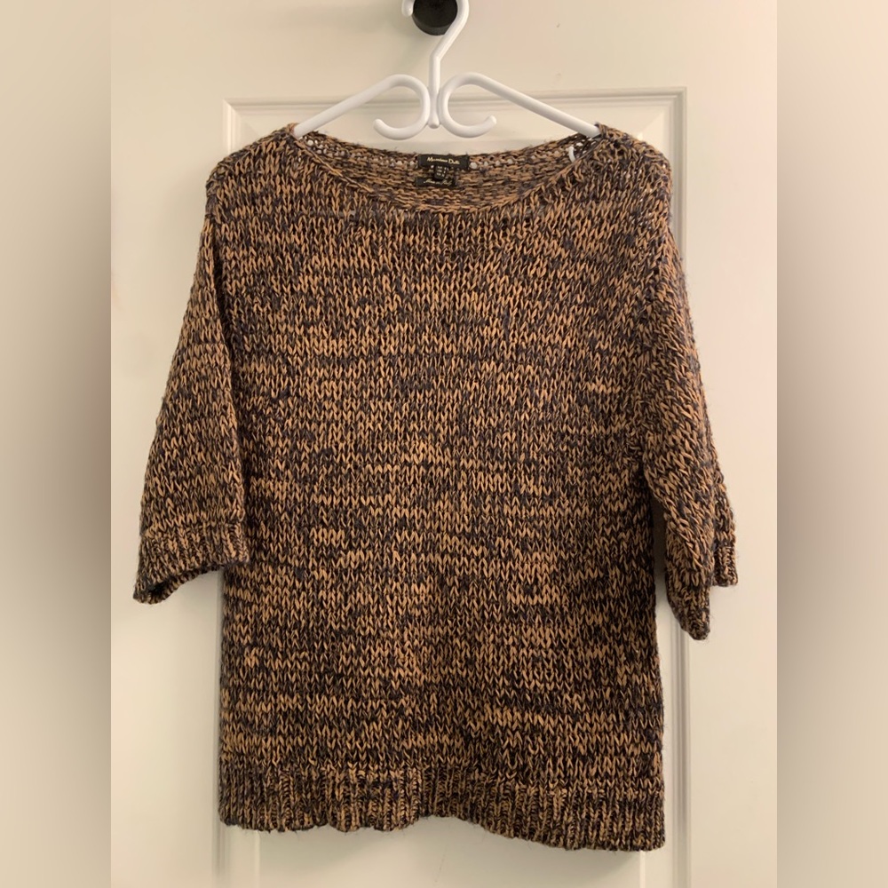 Massimo Dutti Black and Brown Knit Sweater